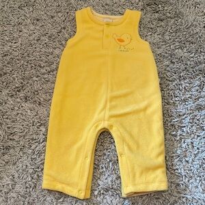 Vintage Oshkosh Baby Yellow Fleece Romper, Size 6-9 Months
